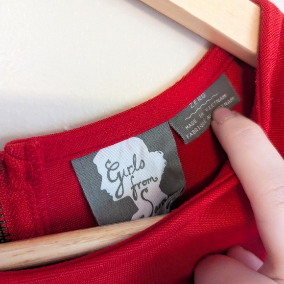 Anthropologie X Girls From Savoy Red Drop Waist Dress - Picture 2 of 4